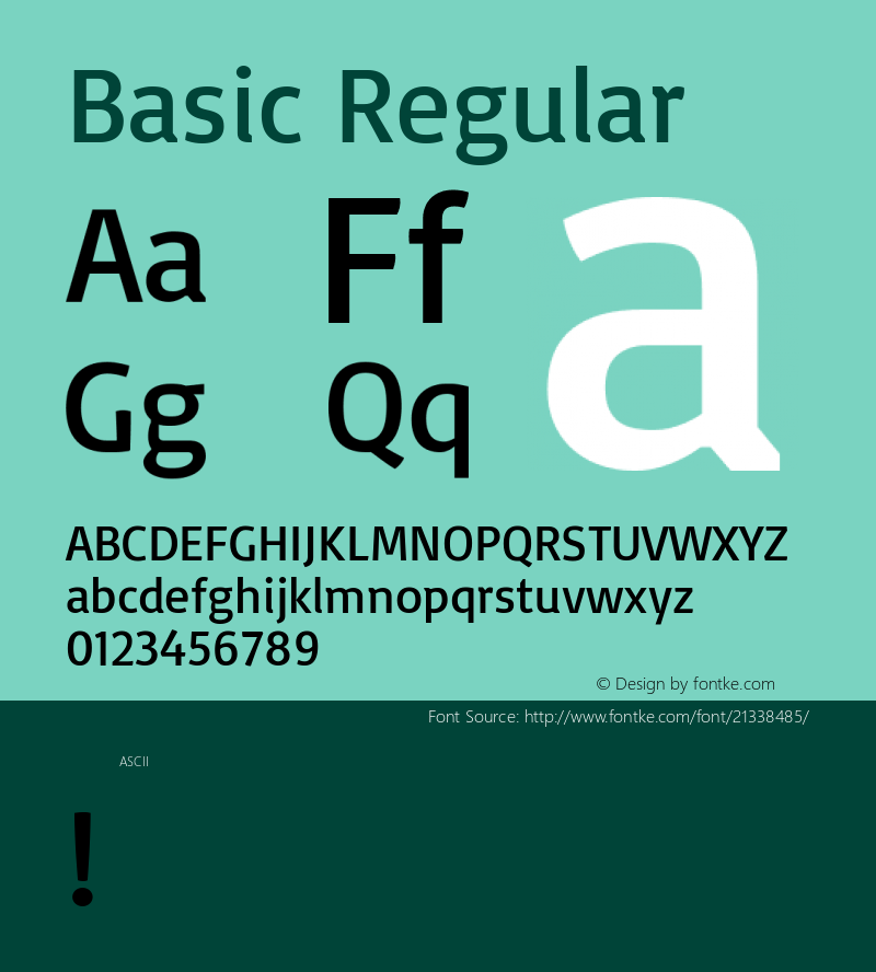 Basic Version 1.0 Font Sample