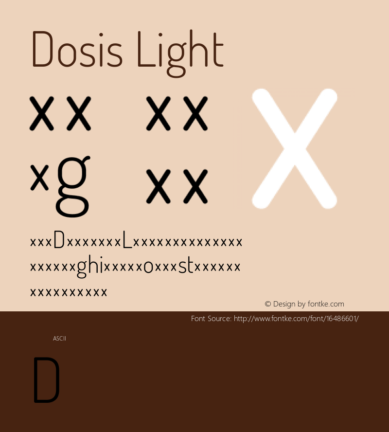 Dosis Light Version 1.007 Font Sample