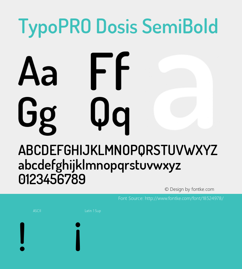 TypoPRO Dosis SemiBold Version 1.007 Font Sample