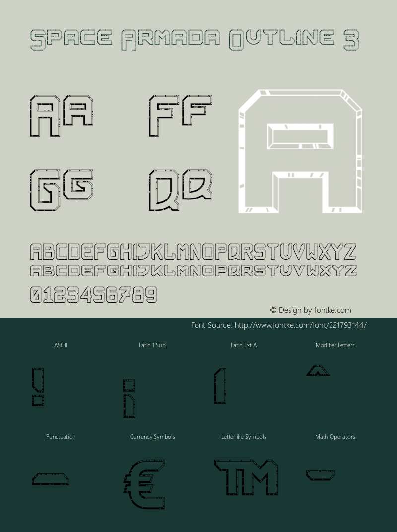 SpaceArmadaOutline3 Version 1.005;Fontself Maker 3.5.7图片样张