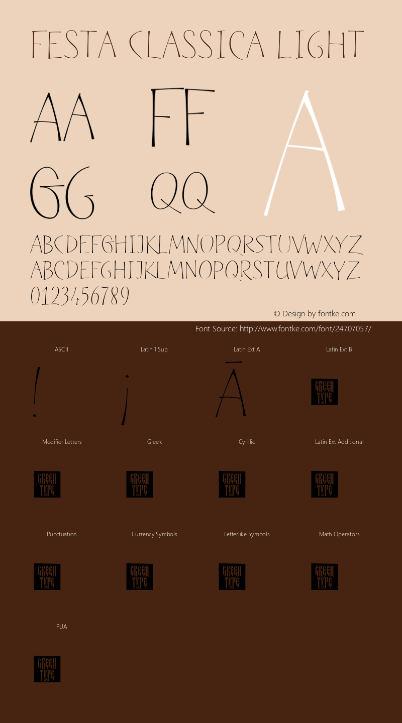 Festa Classica Light Version 1.000 Font Sample