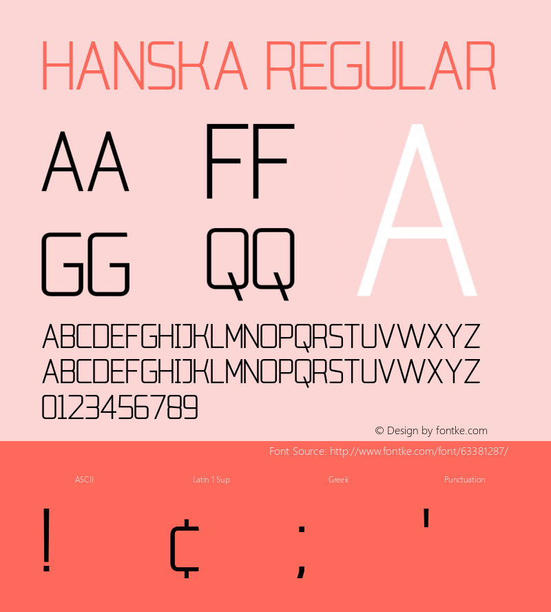 Hanska Version 1.00;April 19, 2020;FontCreator 11.5.0.2422 64-bit Font Sample