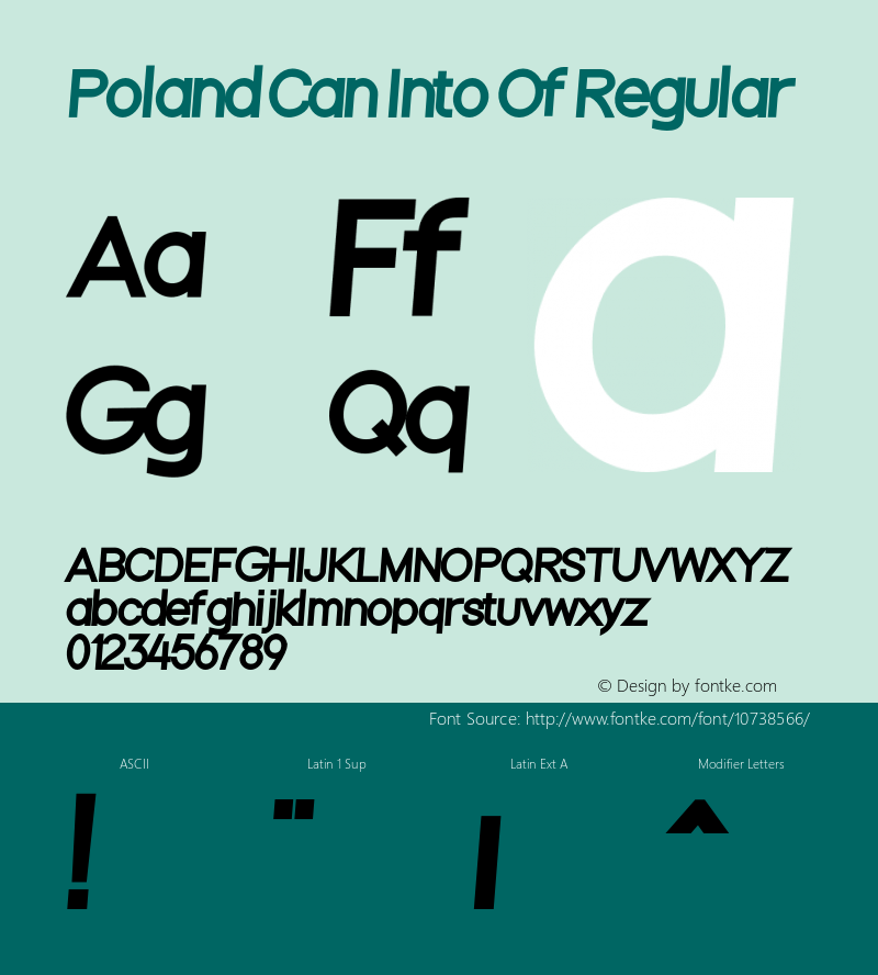 Poland Can Into Of Regular Version 1.01 Font Sample