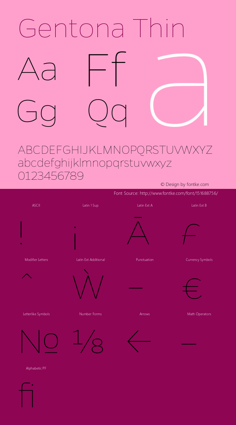 Gentona Thin Version 1.001;PS 001.001;hotconv 1.0.70;makeotf.lib2.5.58329 Font Sample