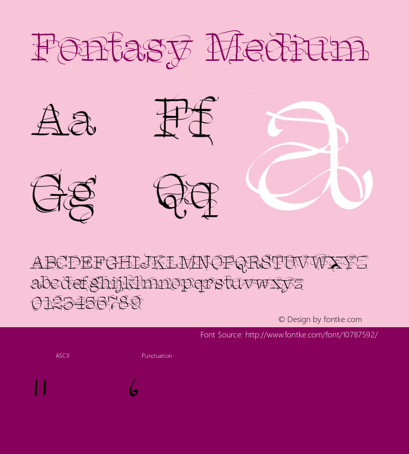 Fontasy Medium Version 001.000 Font Sample