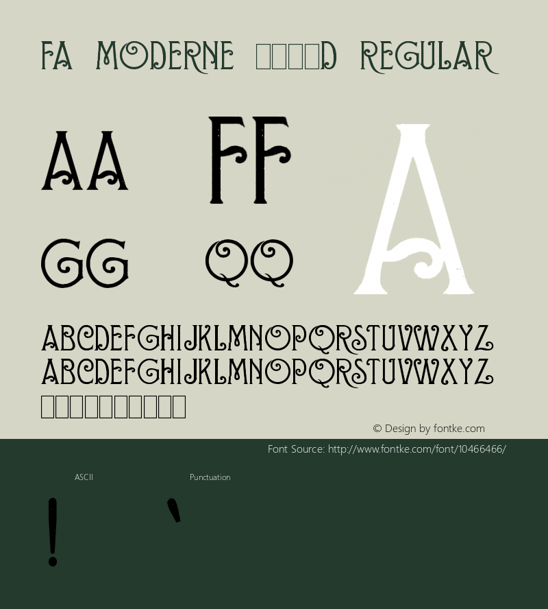 FA Moderne 2491d Regular Version 1.00 July 1, 2011, initial release Font Sample