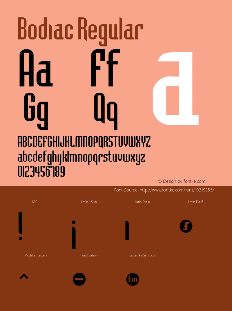 Bodiac Regular Bodiac Font Sample