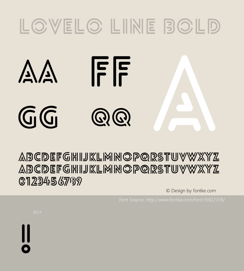 Lovelo Line Bold 1.000; ttfautohint (v1.4.1) Font Sample