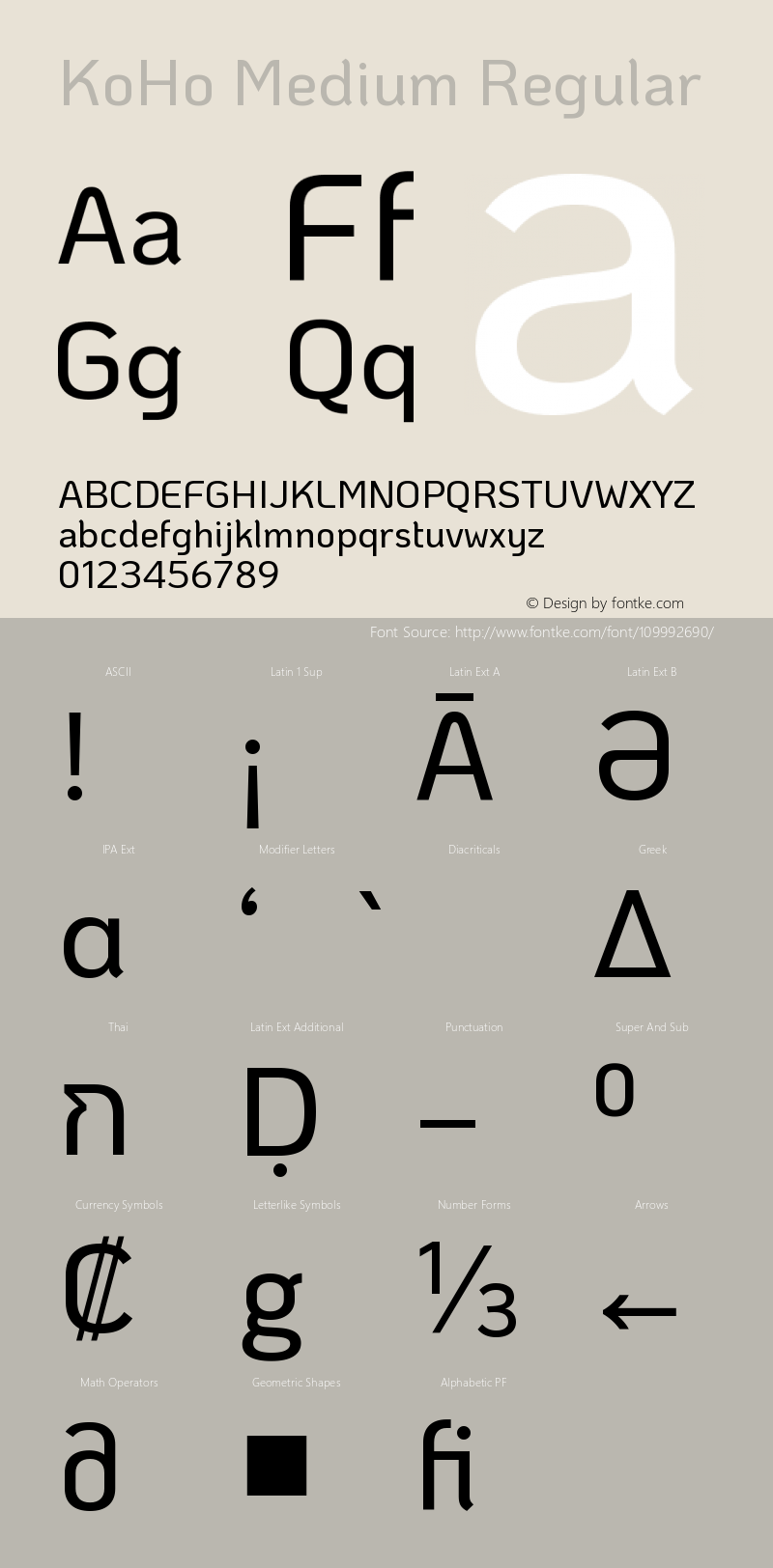 KoHo Medium Version 1.000; ttfautohint (v1.6) Font Sample