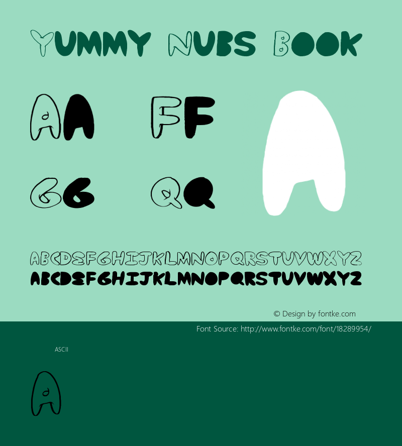 Yummy Nubs Book Version 1.00 February 14, 20 Font Sample