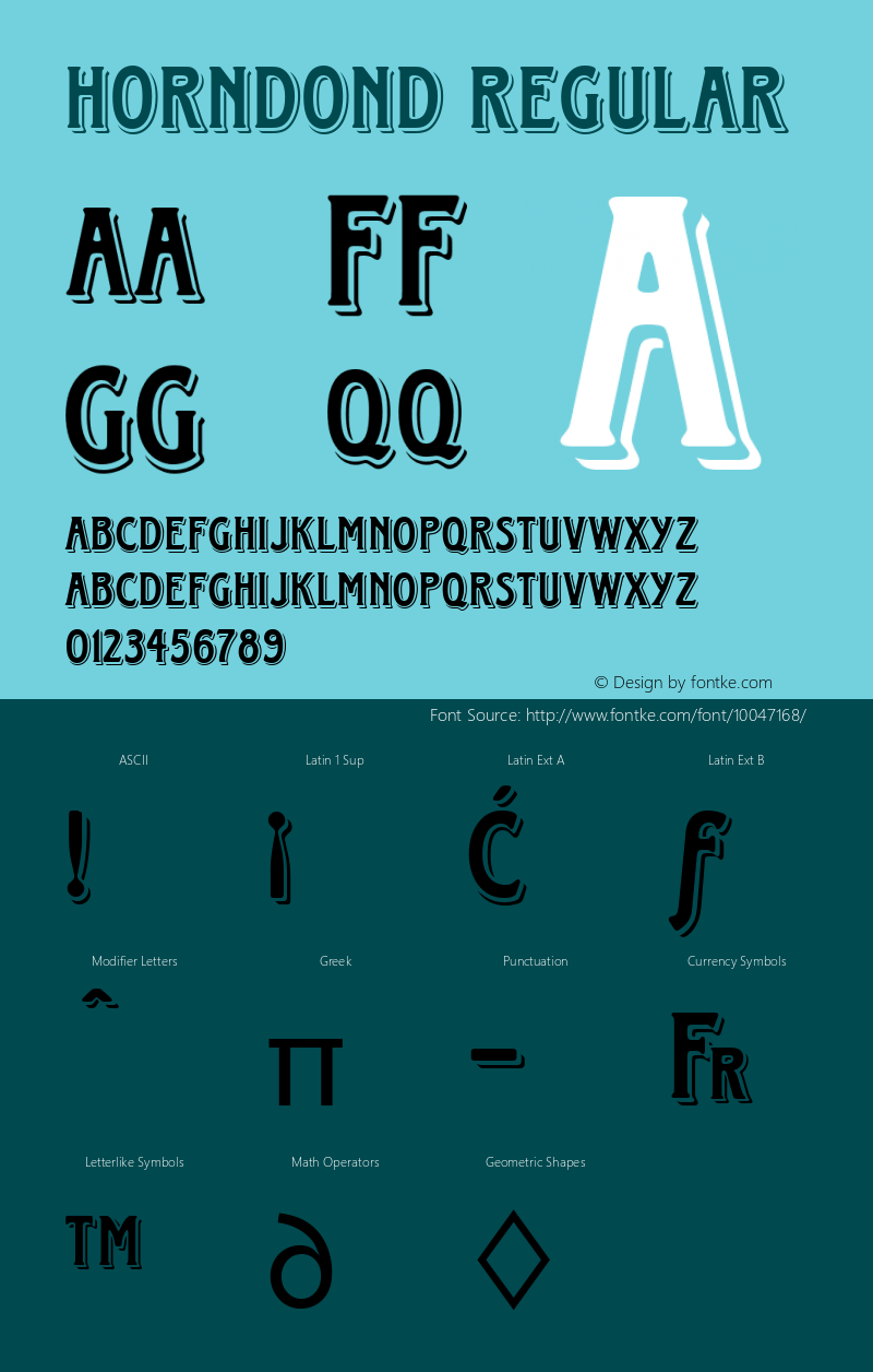 HorndonD Regular Version 001.005 Font Sample