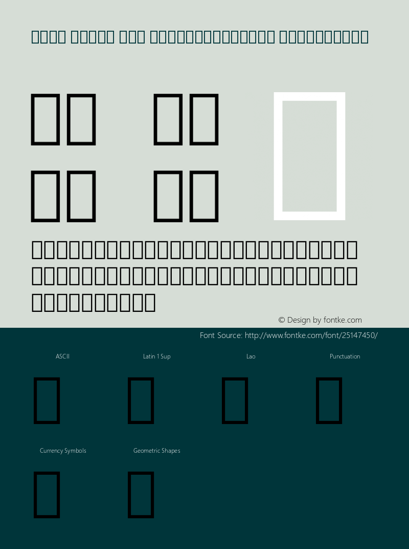 Noto Serif Lao ExtraCondensed ExtraLight Version 2.000 Font Sample