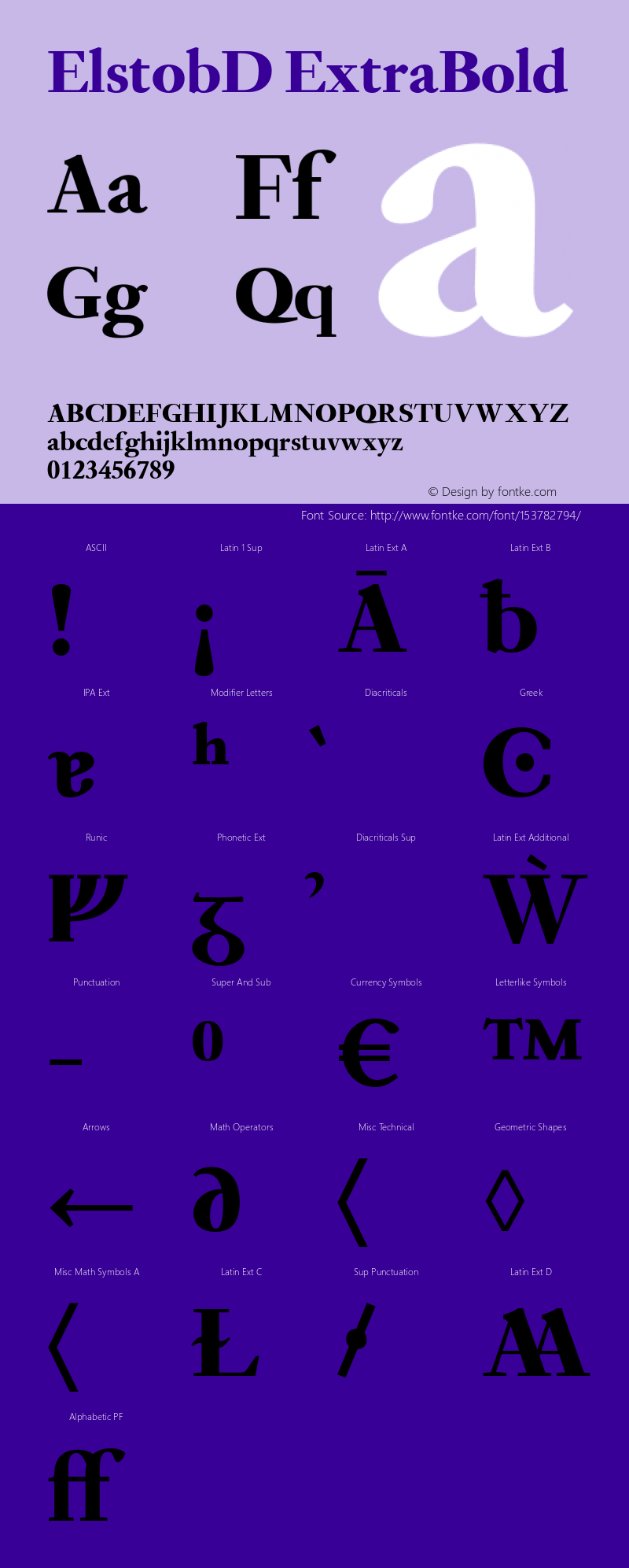 ElstobD ExtraBold Version 1.012; ttfautohint (v1.8.3) Font Sample