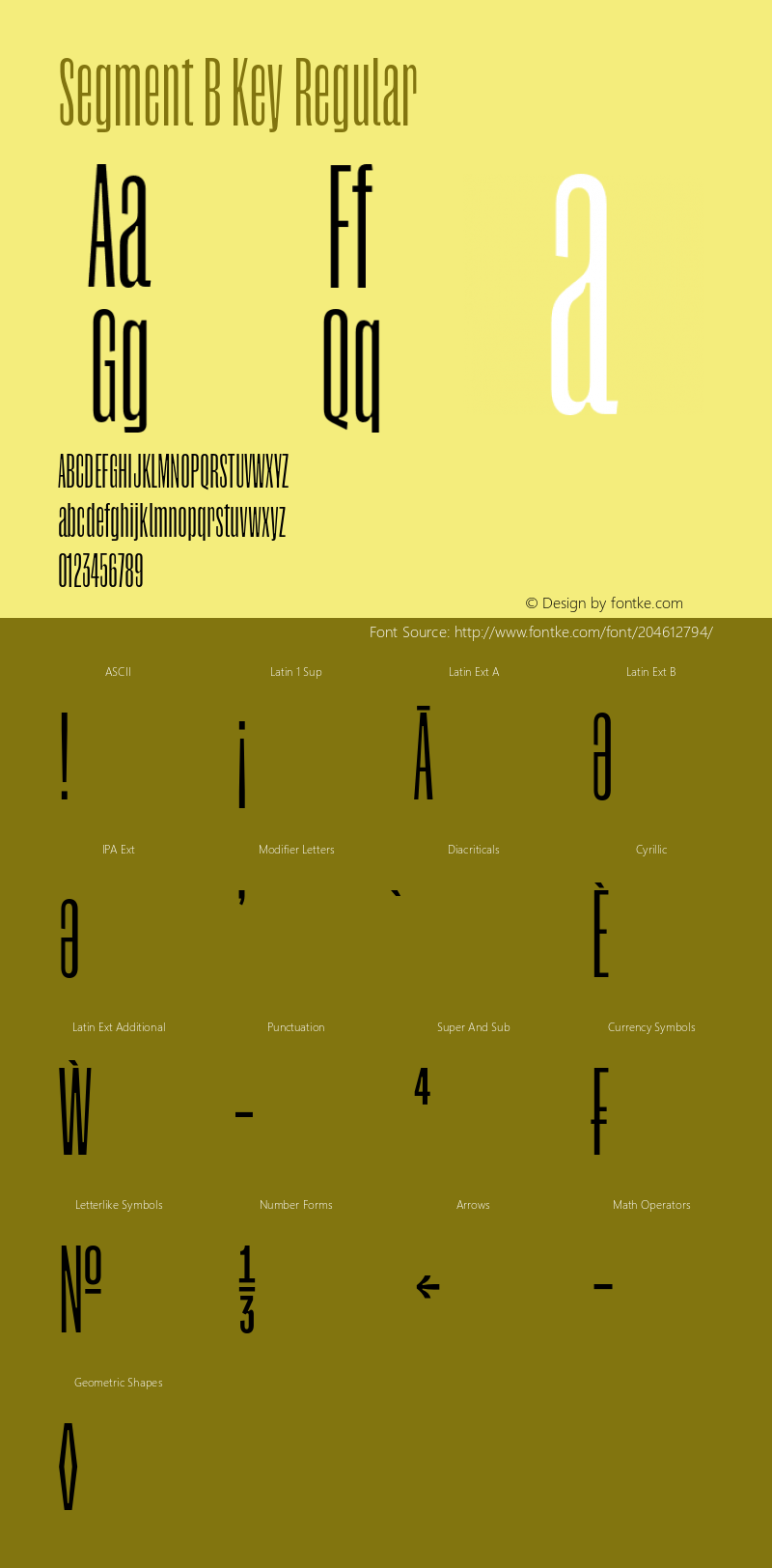 Segment B Key Regular Version 1.001;hotconv 1.0.109;makeotfexe 2.5.65596图片样张