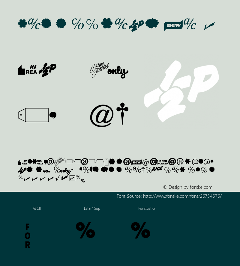 Commercial Pi 1 Version 1.001 Font Sample