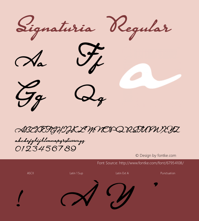 Signaturia Version 1.012;Fontself Maker 3.5.1 Font Sample