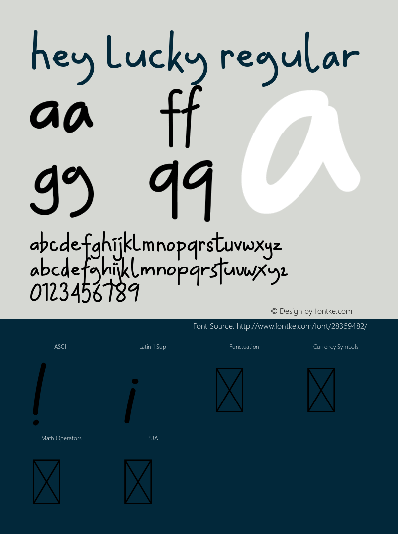 Hey Lucky Version 1.003;Fontself Maker 3.1.1 Font Sample