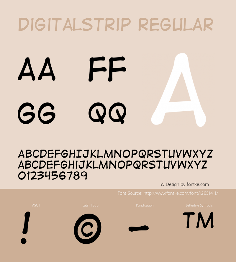 DigitalStrip Regular Macromedia Fontographer 4.1 7/11/01 Font Sample