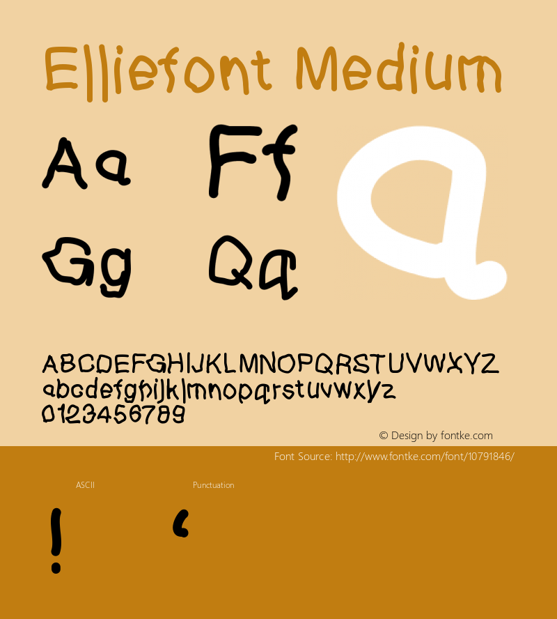 Elliefont Medium Version 001.000 Font Sample