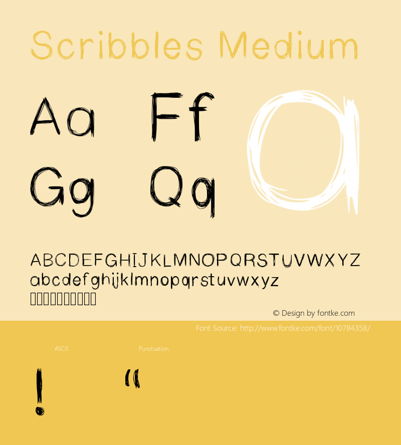 Scribbles Medium Version 001.000 Font Sample