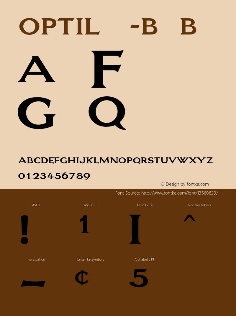 OPTILagoon-Bold Bold 001.000 Font Sample