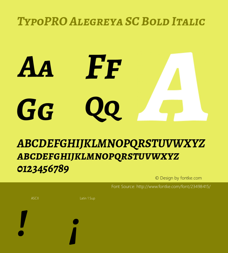 TypoPRO Alegreya SC Bold Italic Version 1.004 Font Sample