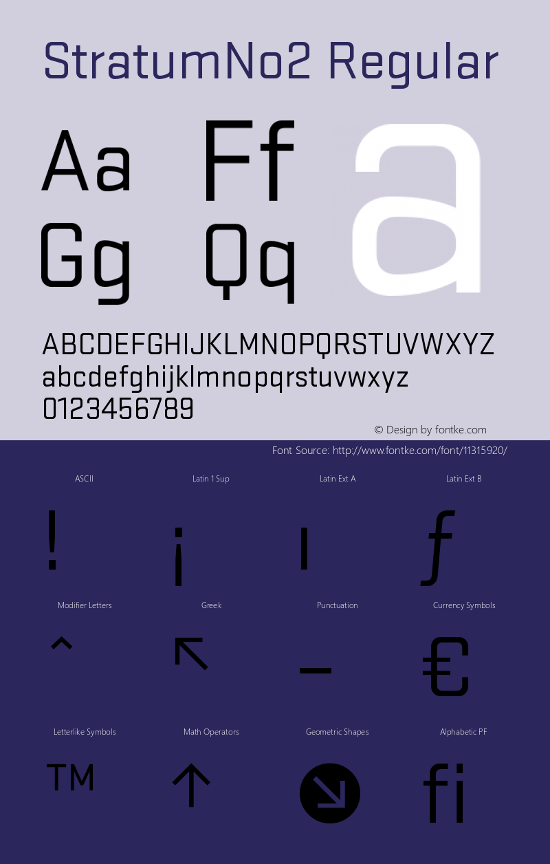 StratumNo2 Regular Version 001.000 Font Sample