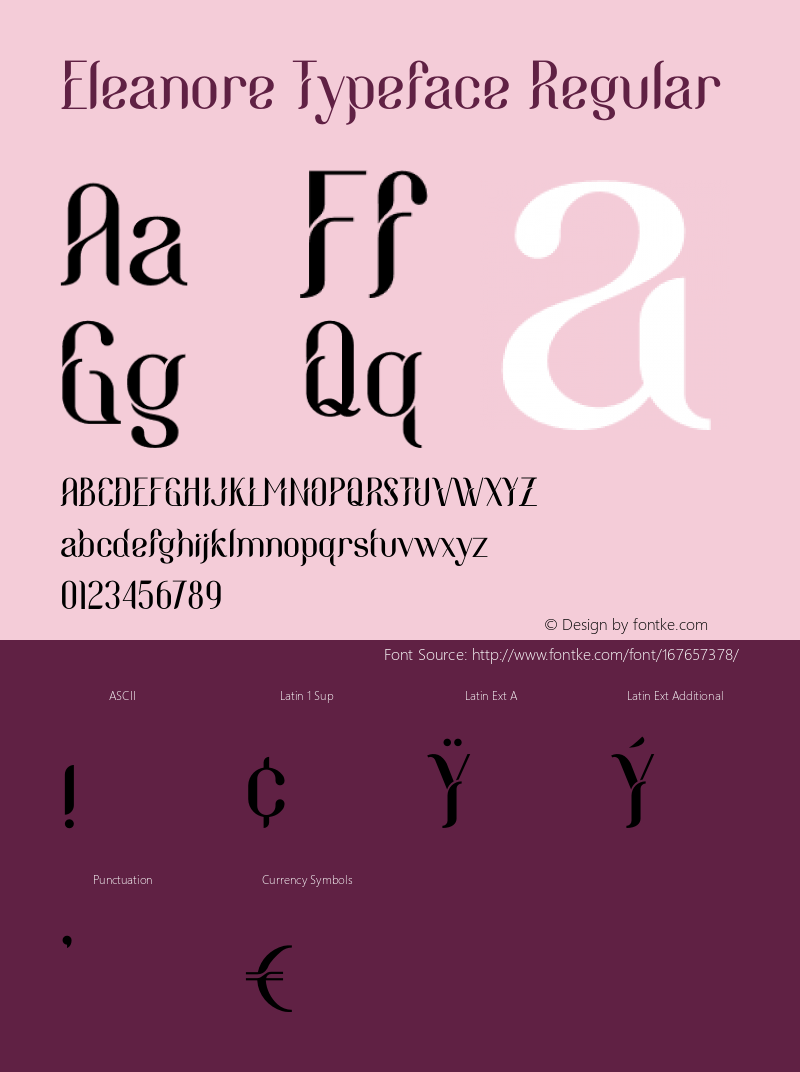 Eleanore Typeface Version 1.008;Fontself Maker 3.5.4图片样张