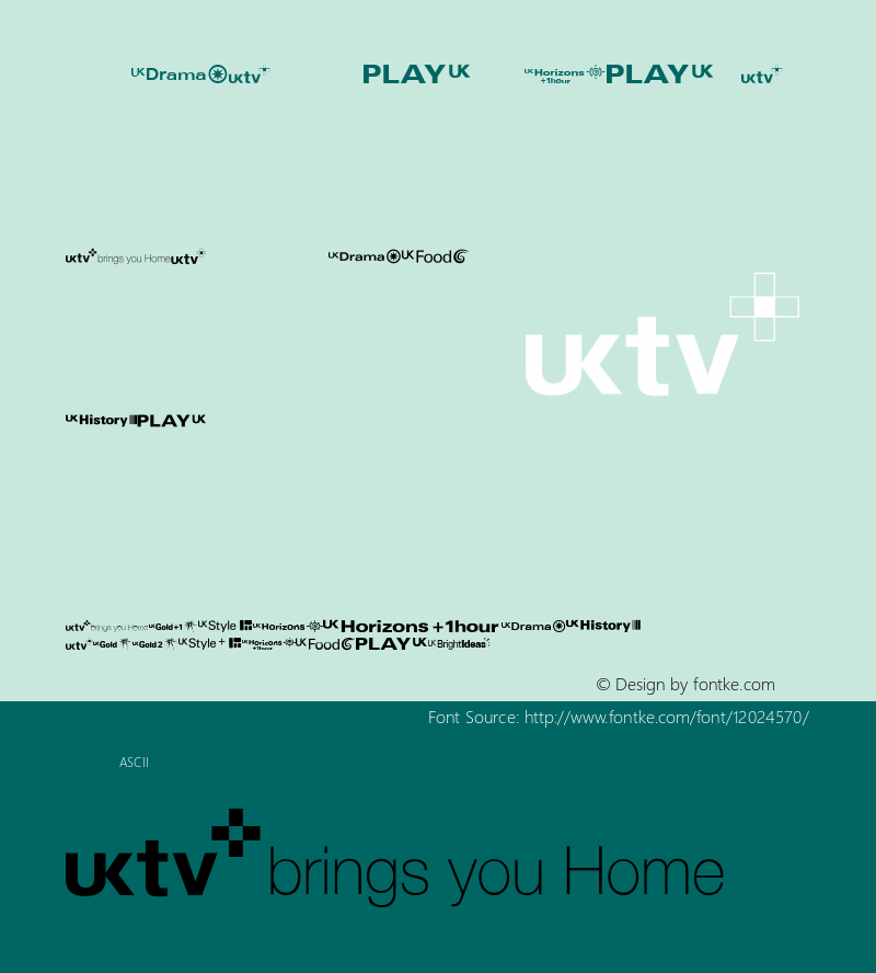 UKtv Family Logos Regular Version 1.0 Font Sample