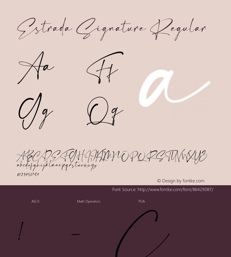 Estrada Signature Version 1.00;September 21, 2020;FontCreator 12.0.0.2565 64-bit Font Sample