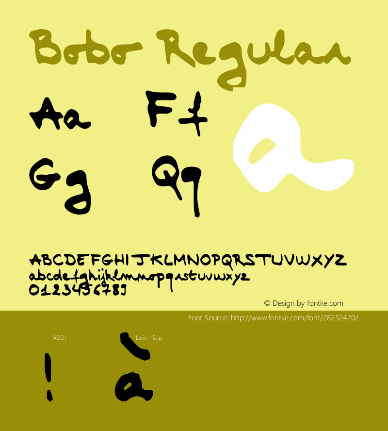 Bobo Version 001.000 Font Sample