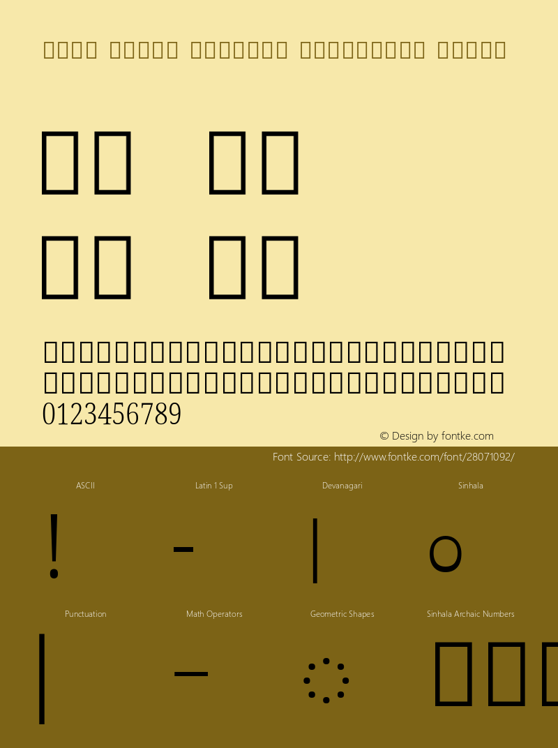 Noto Serif Sinhala Condensed Light Version 2.001; ttfautohint (v1.8.2) Font Sample