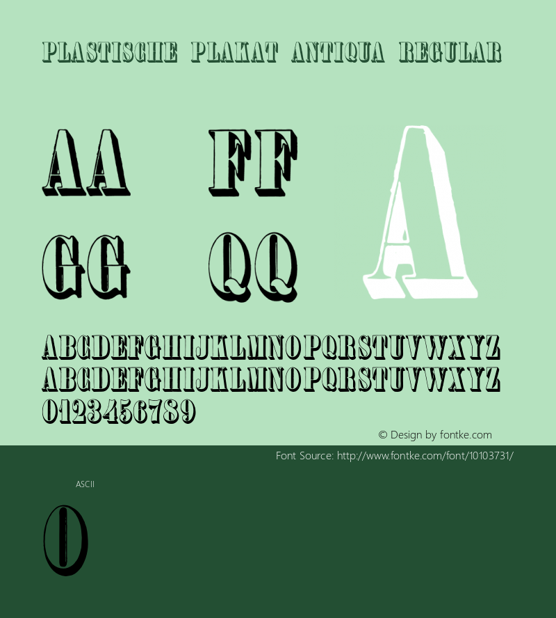 Plastische Plakat-Antiqua Regular OTF 1.000;PS 001.000;Core 1.0.29 Font Sample