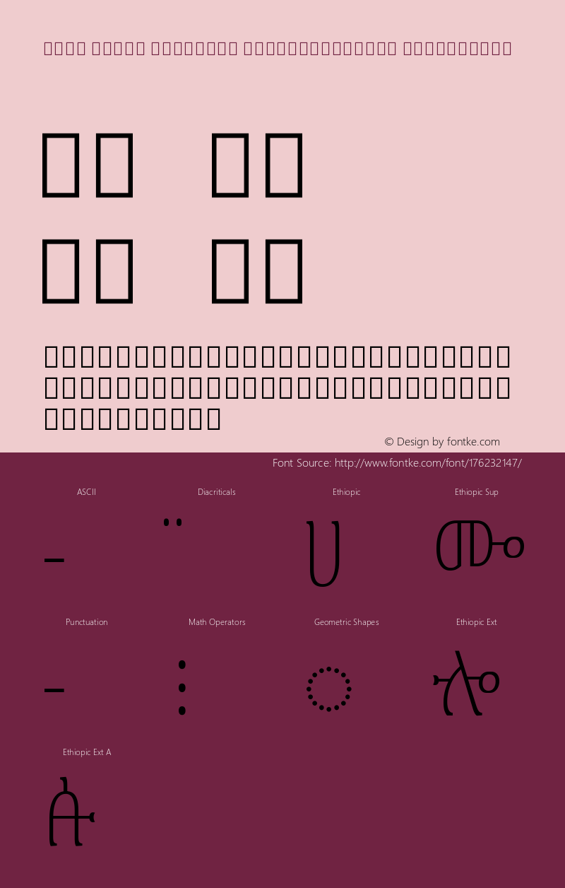 Noto Serif Ethiopic ExtraCondensed ExtraLight Version 2.000图片样张