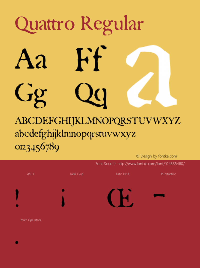 Quattro W05 Regular Version 4.10 Font Sample