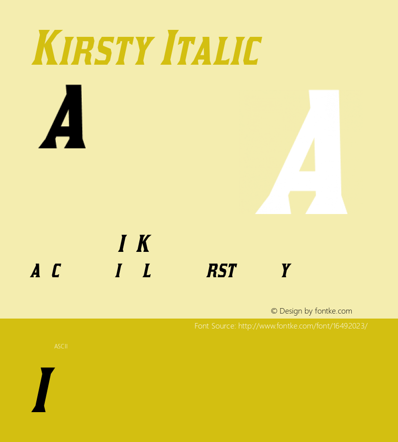 Kirsty Italic Version 2.000 2004 Font Sample