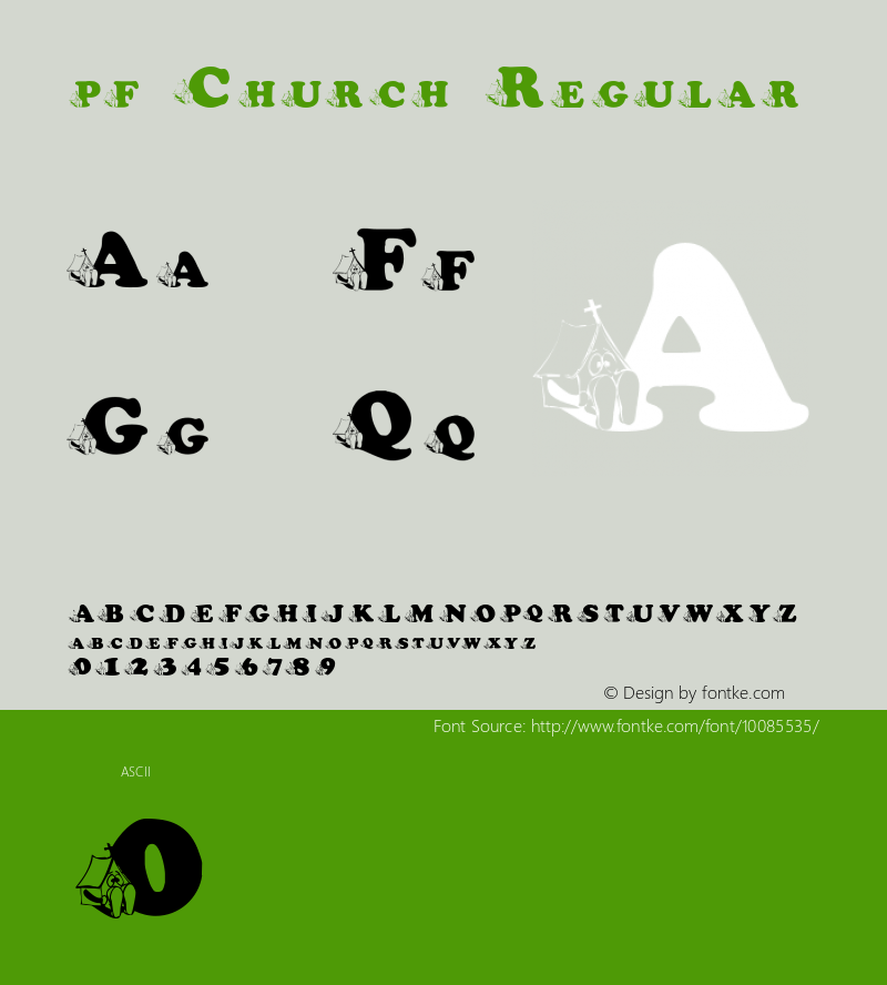 pf_Church Regular 2001; 1.0, initial release Font Sample