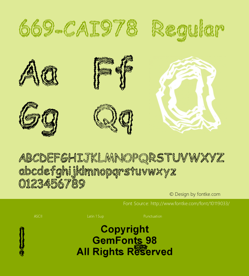 669-CAI978 Regular Version 1.00 November 18, 1998, initial release Font Sample
