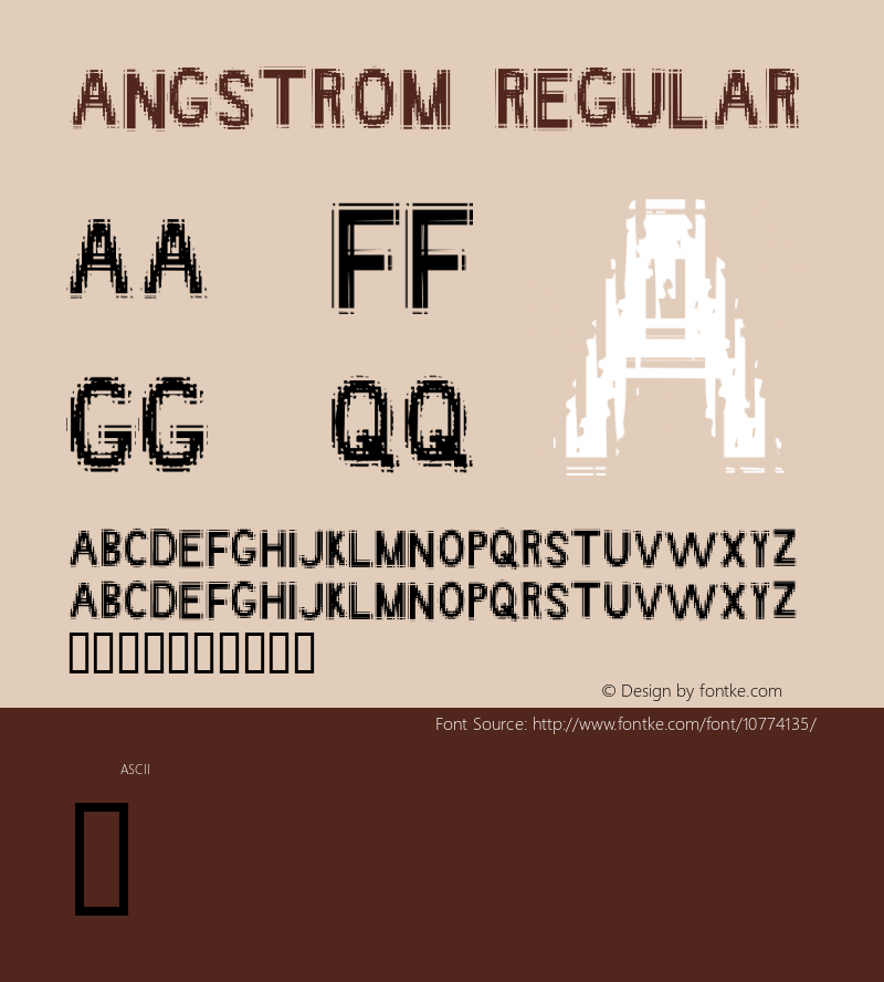 Angstrom Regular Frog: Anstrom Revision 0 Font Sample