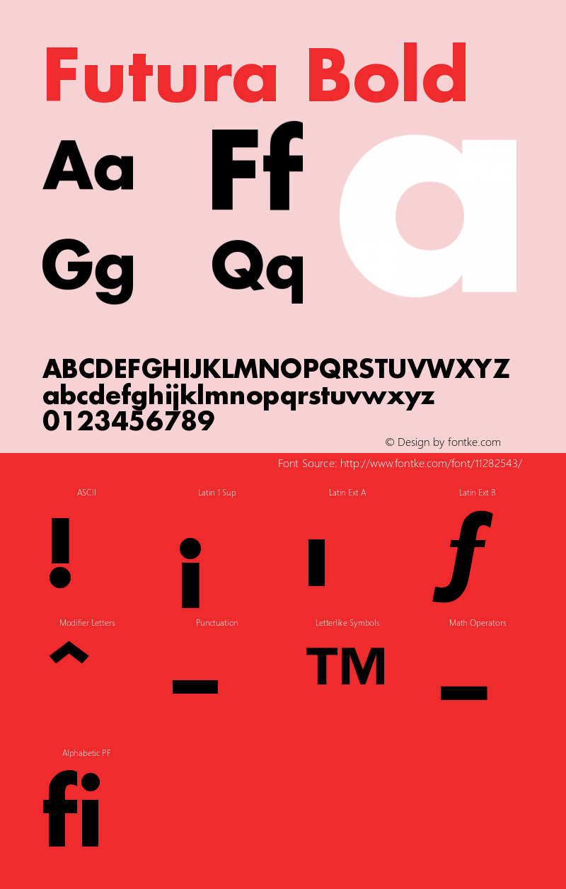 Futura Bold Version 001.001 Font Sample