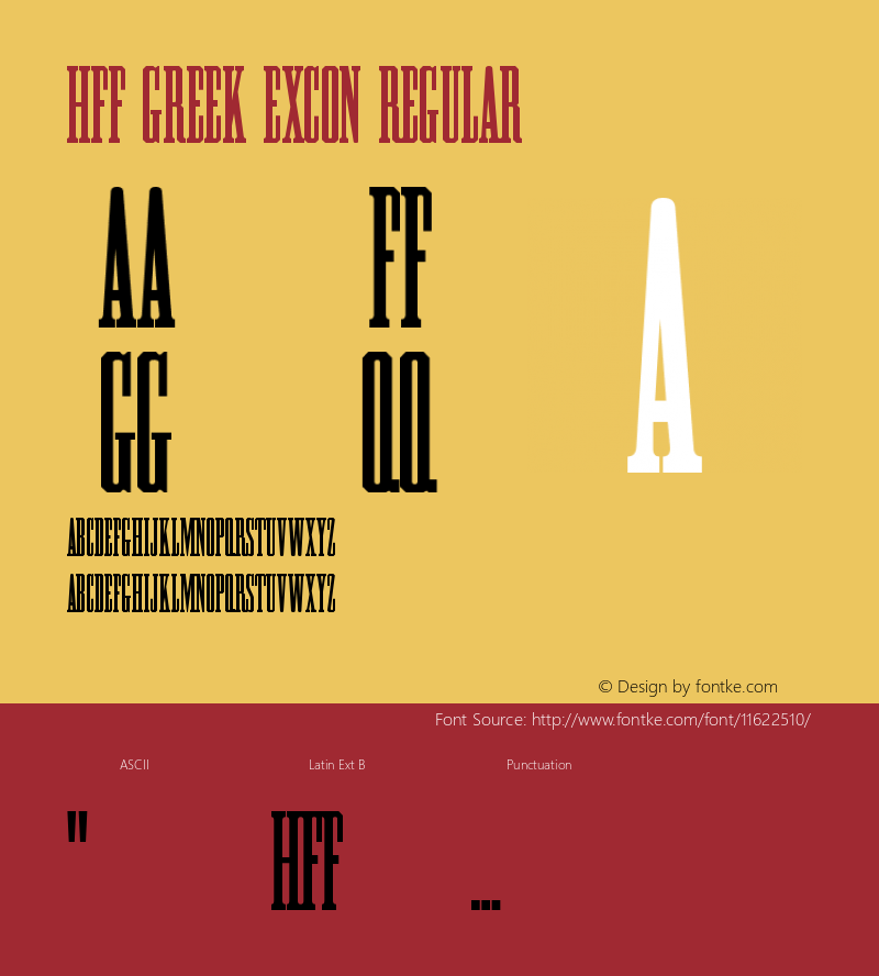 HFF Greek ExCon Regular Version 1.000 Font Sample