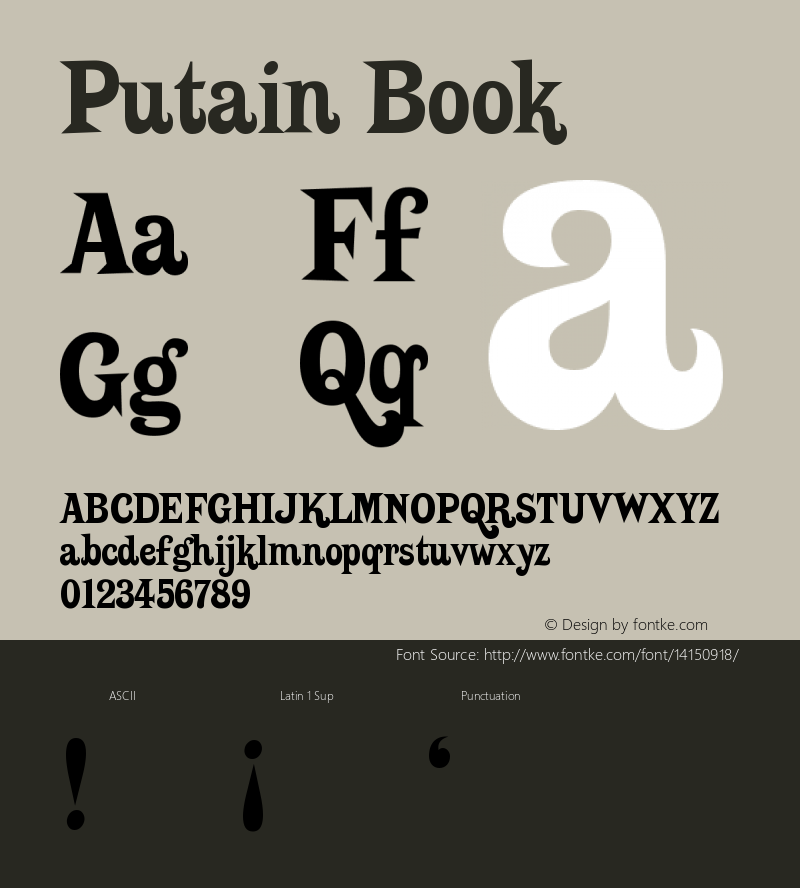 Putain Book Version Macromedia Fontograp Font Sample