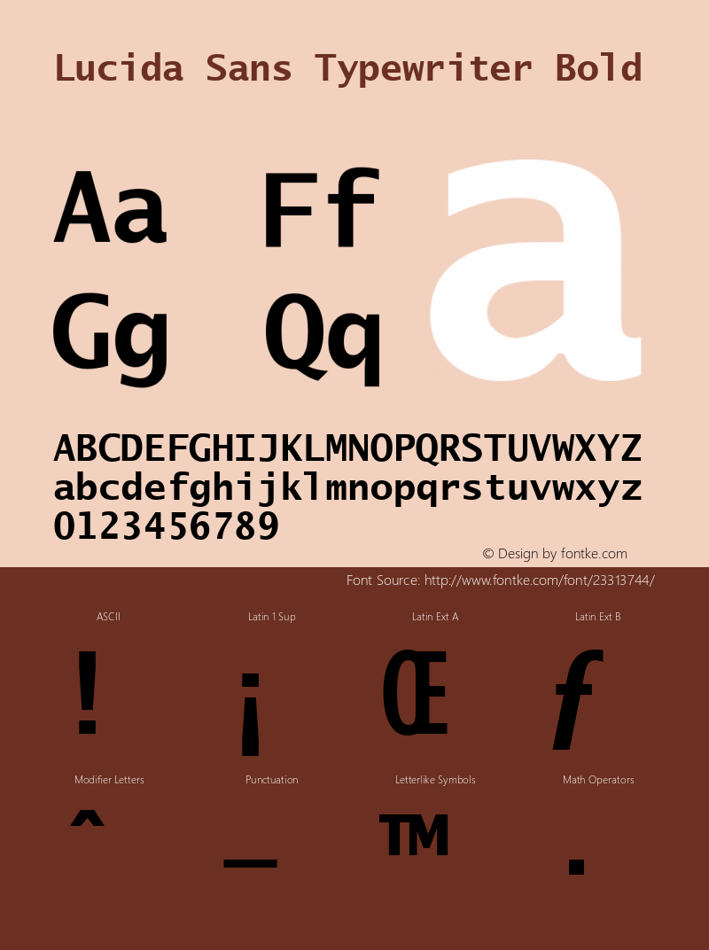 Lucida Sans Typewriter Bold Version 1.01 Font Sample