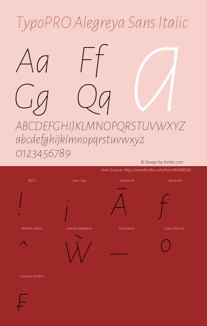 TypoPRO Alegreya Sans Italic Version 1.000;PS 001.000;hotconv 1.0.70;makeotf.lib2.5.58329 DEVELOPMENT Font Sample