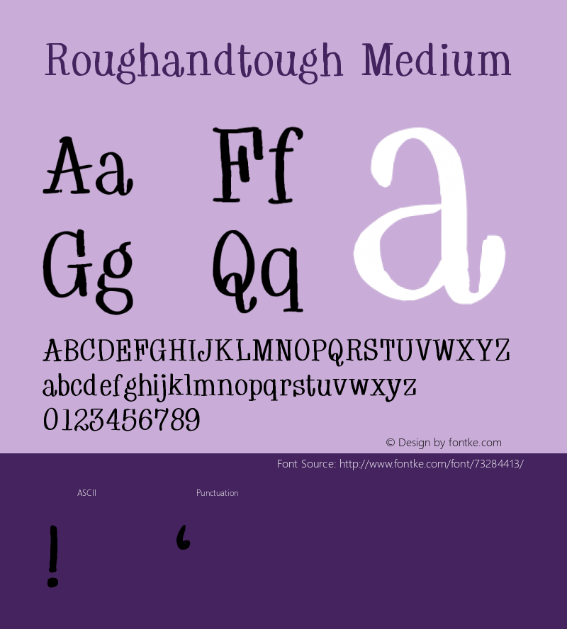 Roughandtough Version 001.000 Font Sample