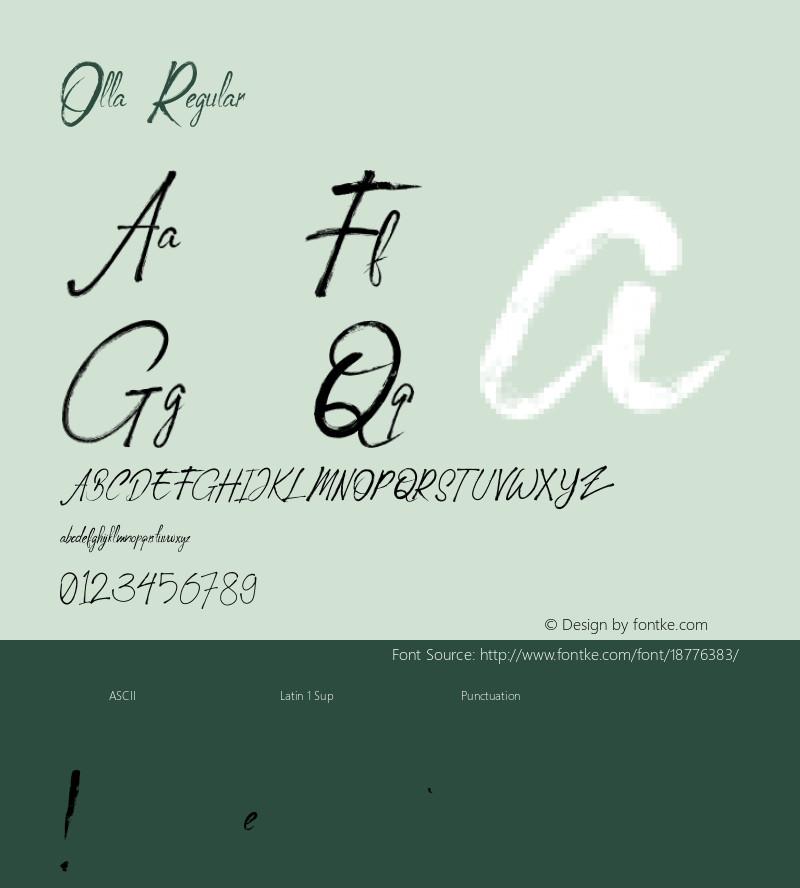 Olla  Regular Version 1.000 Font Sample