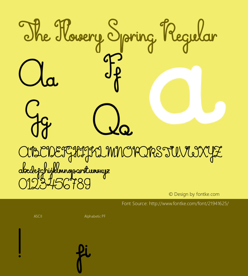 The Flowery Spring Version 1.000 Font Sample