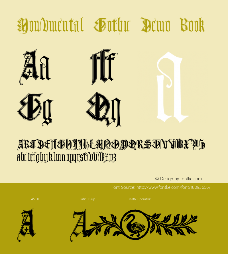 Monumental Gothic Demo Book Version Macromedia Fontograp Font Sample