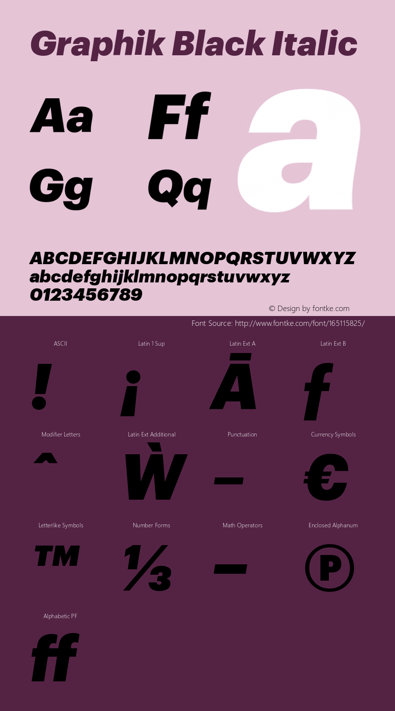 Graphik-BlackItalic Version 1.001;PS 001.001;hotconv 1.0.57;makeotf.lib2.0.21895 Font Sample