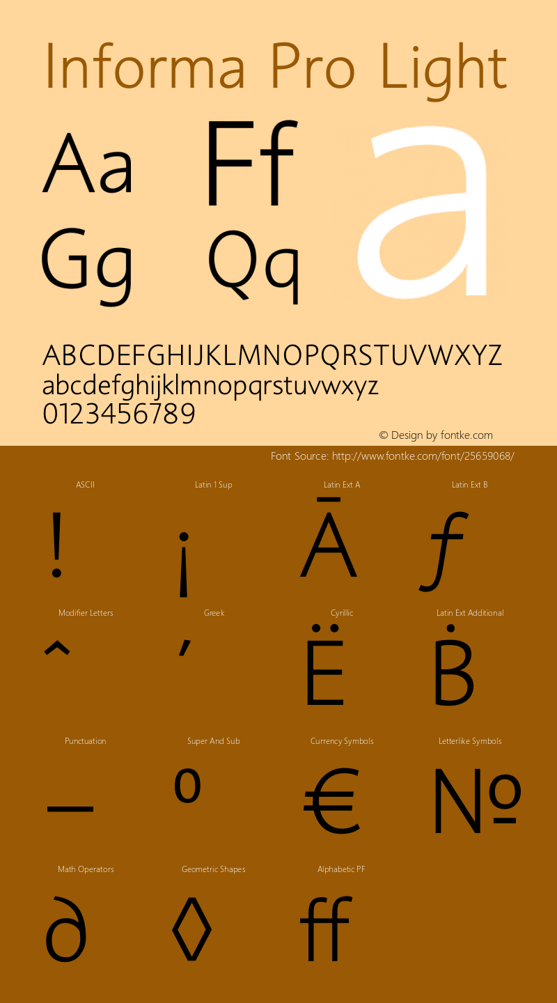 Informa Pro Light Version 1.000; Fonts for Free; vk.com/fontsforfree Font Sample